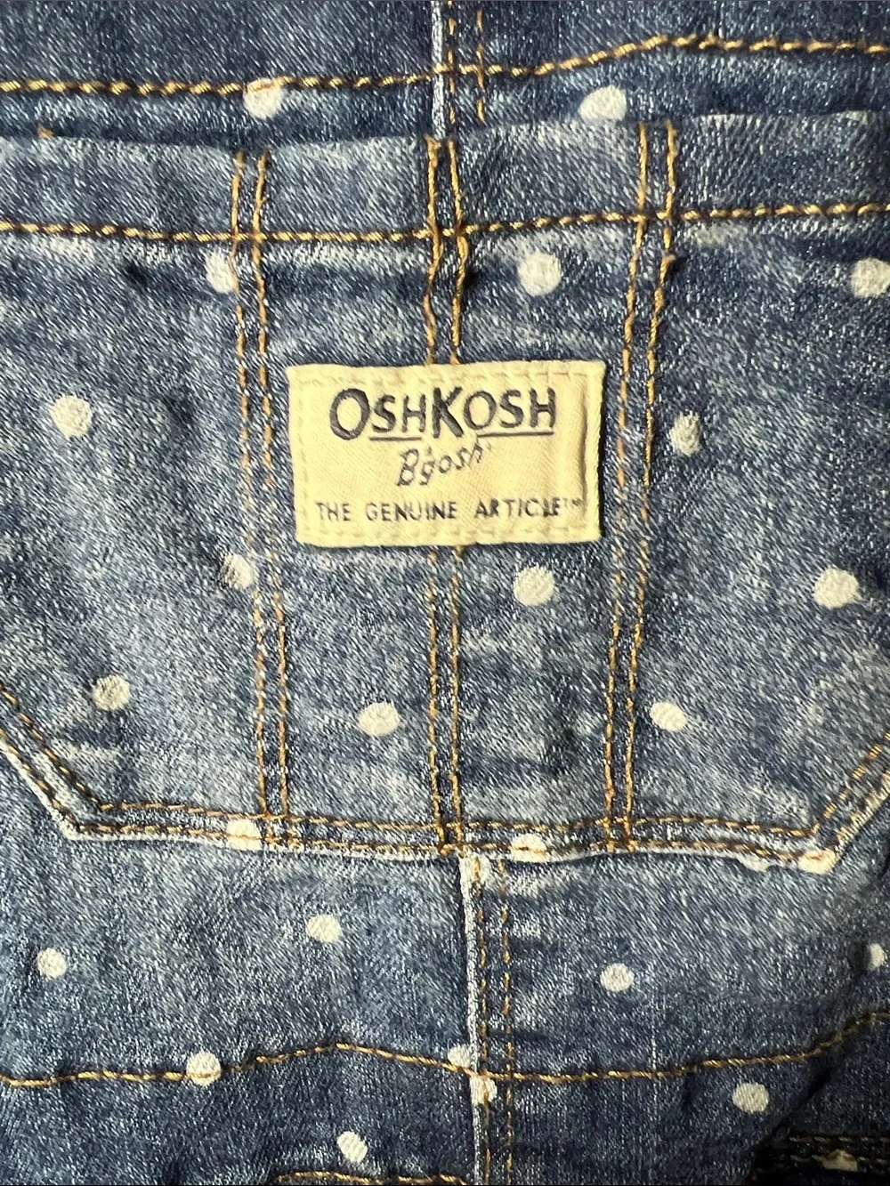 OshKosh B'gosh Navy Denim Polka Dot Overalls stock (47)